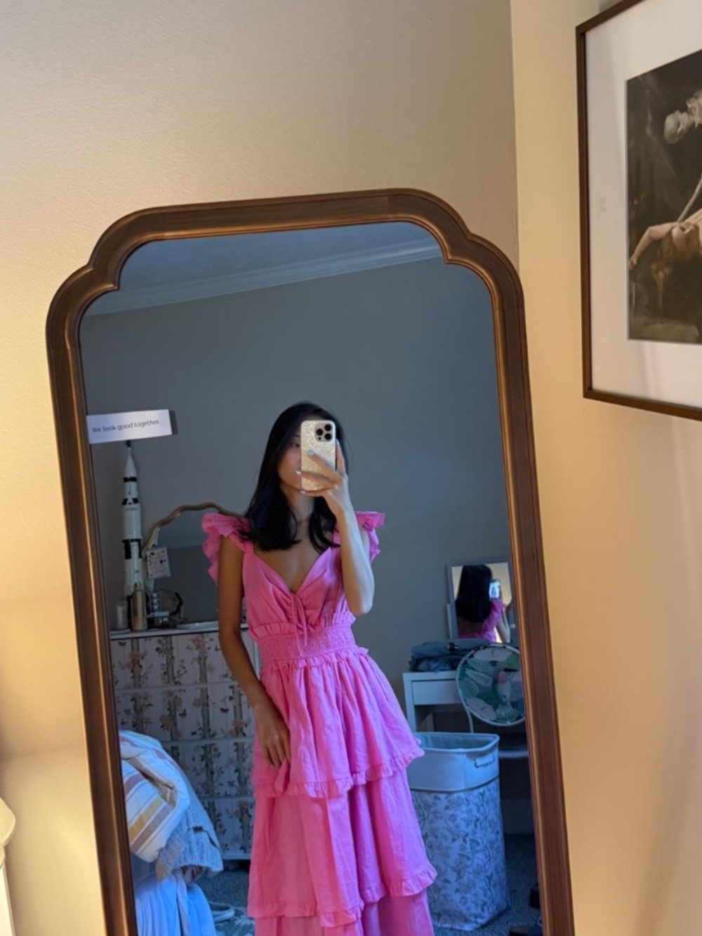 Pink Ruffle Tiered Maxi Dress - Picture 3 of 3
